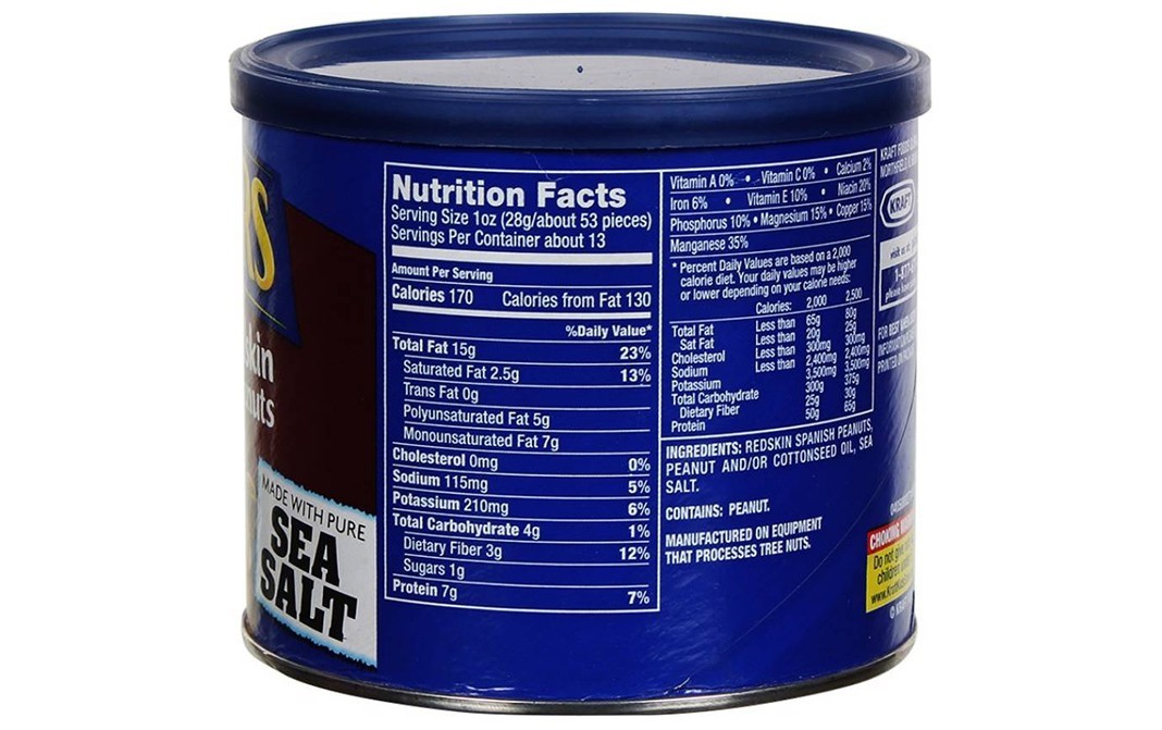 Planters Redskin Spanish Peanuts    Tin  354 grams